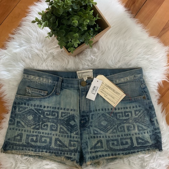 Current/Elliott Tribal Print Boyfriend Shorts - Picture 3 of 6